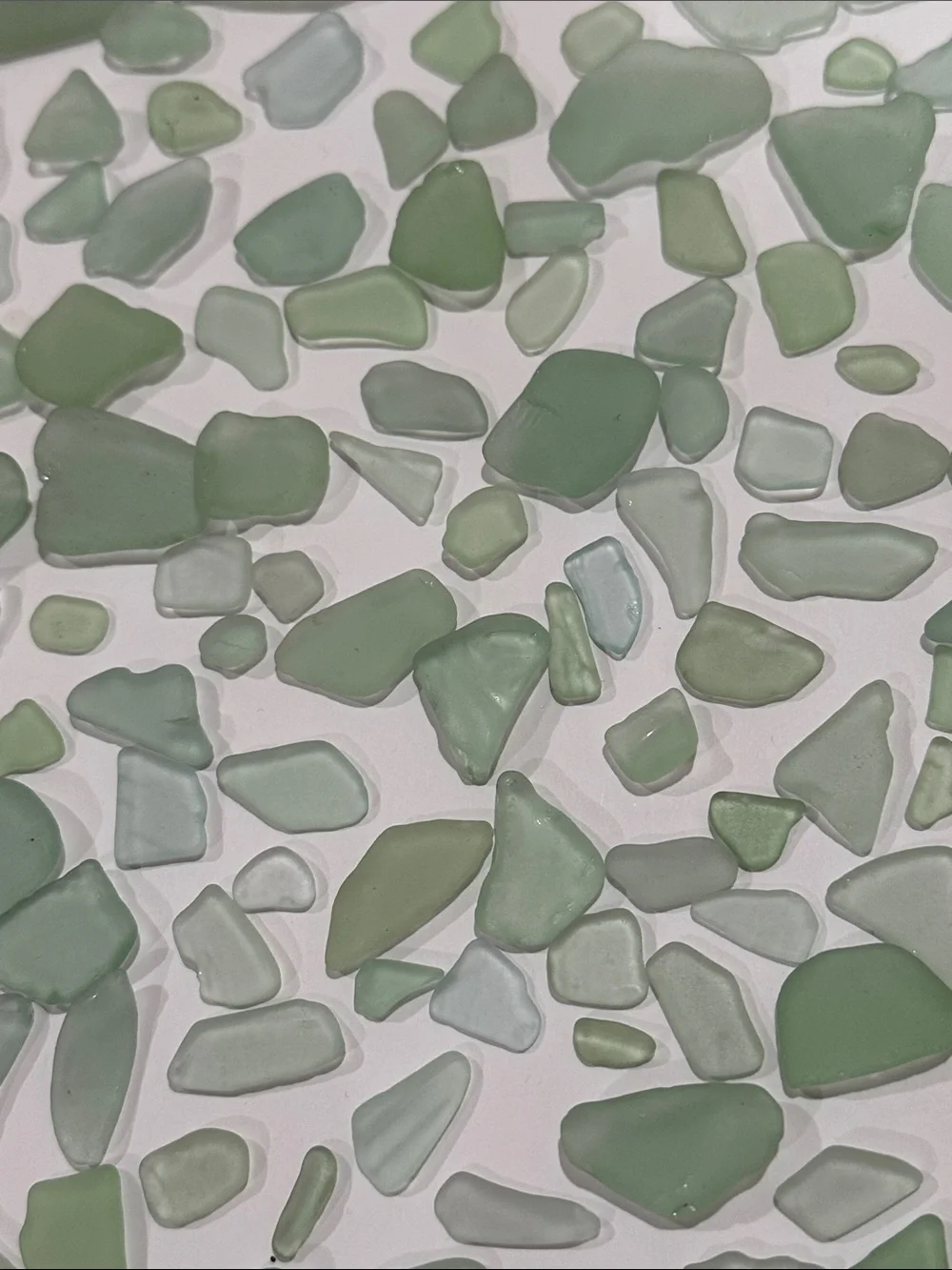Jar of seafoam colored seaglass for beach, ocean decor from Southern California